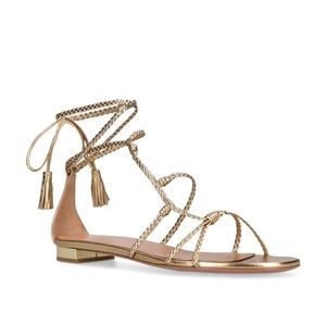 Aquazzura Brasilia Sandal Flat (Color Gold)